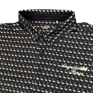 Puma Golf Polo Mens XXL‎ Navy Blue Flamingo Print Augusta Pines Performance
